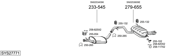 Sistema de gases de escape Vw TIGUAN VAN