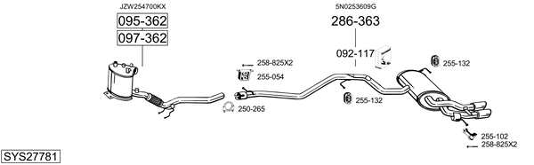 Sistema de gases de escape Vw TIGUAN VAN