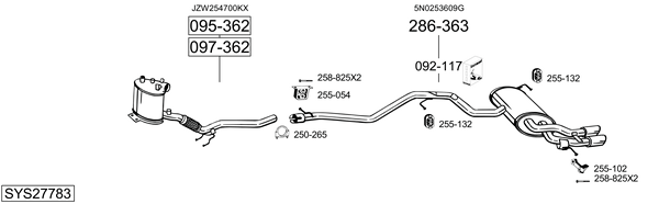 Sistema de gases de escape Vw TIGUAN VAN