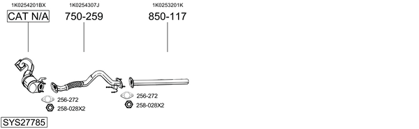 Sistema de gases de escape Vw TOURAN VAN