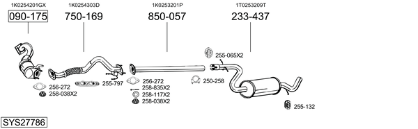 Sistema de gases de escape Vw TOURAN VAN