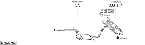Sistema de gases de escape Vw TOURAN VAN