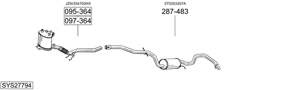 Sistema de gases de escape Vw TOURAN VAN