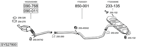 Sistema de gases de escape Vw TOURAN VAN
