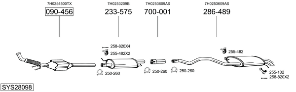 Sistema de gases de escape Vw TRANSPORTER T5 Bus