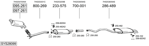 Sistema de gases de escape Vw TRANSPORTER T5 Bus
