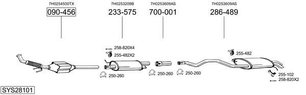 Sistema de gases de escape Vw TRANSPORTER T5 Bus