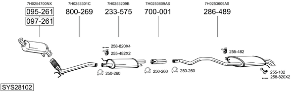 Sistema de gases de escape Vw TRANSPORTER T5 Bus