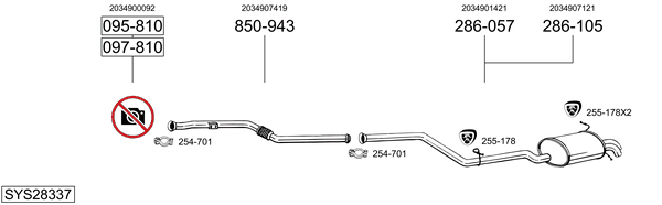 Sistema de gases de escape Mercedes-Benz C-CLASS T-Model