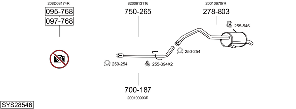 Sistema de gases de escape Renault KANGOO Express