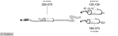 Sistema de gases de escape Peugeot 208 I