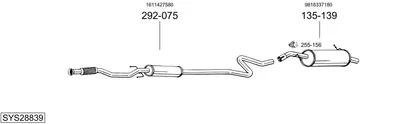 Sistema de gases de escape Peugeot 2008 I