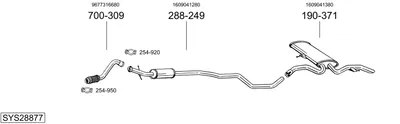 Sistema de gases de escape Peugeot 308 II