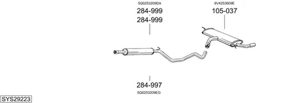 Sistema de gases de escape Audi A3 Sportback