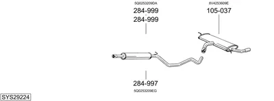Sistema de gases de escape Audi A3 Sportback
