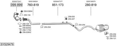 Sistema de gases de escape Renault MEGANE II