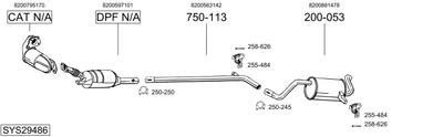 Sistema de gases de escape Renault MODUS / GRAND MODUS