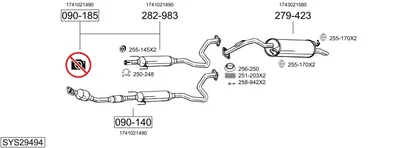 Sistema de gases de escape Toyota PRIUS Liftback