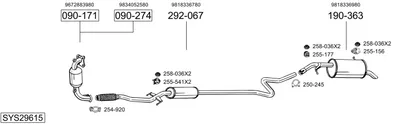 Sistema de gases de escape Vauxhall CROSSLAND X / CROSSLAND