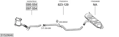 Sistema de gases de escape Vw TOURAN VAN