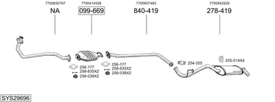 Sistema de gases de escape Renault CLIO I