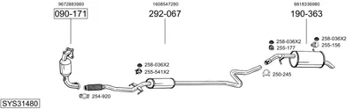 Sistema de gases de escape Citroën C3 III