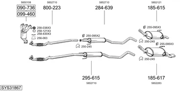 Sistema de gases de escape Opel CORSA C