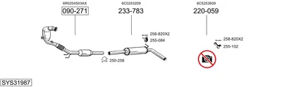 Sistema de gases de escape Skoda FABIA III Praktik