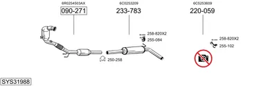 Sistema de gases de escape Skoda FABIA III Praktik