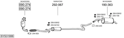 Sistema de gases de escape Citroën C3 III Van