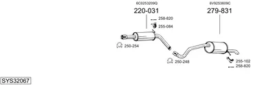 Sistema de gases de escape Skoda FABIA III Estate