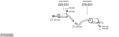 Sistema de gases de escape Skoda FABIA III Estate