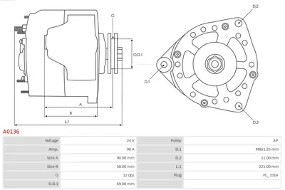 Alternador AS-PL A0136