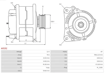 Alternador Austin METRO I Fastback · Austin MONTEGO · Ford SCORPIO I