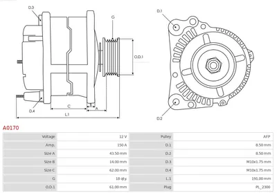 Alternador Citroën C2 · Vw PASSAT B5 Variant · Vw TOUAREG