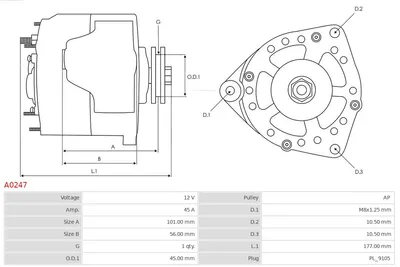 Alternador Alfa Romeo 145 · Alfa Romeo 146 · Audi 80 B4 Saloon