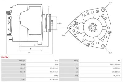 Alternador AS-PL A0312