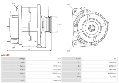 Alternador AS-PL A0754S