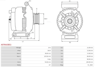 Alternador AS-PL A0764(SEG)