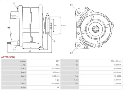Alternador AS-PL A0778(SEG)