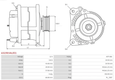 Alternador Hyundai SONATA VI · Hyundai TUCSON · Hyundai SANTA FÉ II