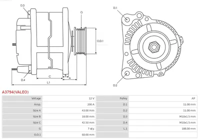 Alternador Alfa Romeo TONALE · Fiat 500X · Fiat TIPO Hatchback