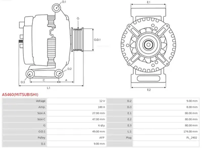 Alternador Citroën GRAND C4 SPACETOURER · Citroën C5 AIRCROSS · Peugeot 308 II