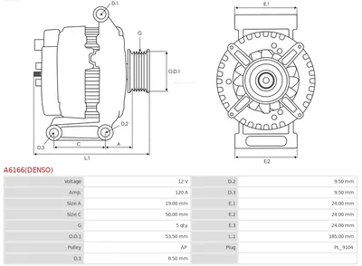 Alternador Alfa Romeo MITO · Fiat PUNTO · Fiat IDEA