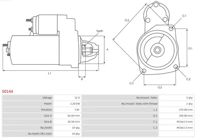 Motor de arranque Mercedes-Benz T1 Bus · Mercedes-Benz T1 Van · Mercedes-Benz T1 Platform/Chassis