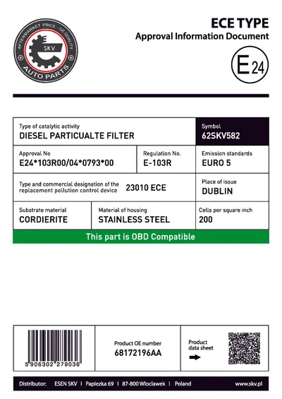 Filtro de partículas Jeep GRAND CHEROKEE IV