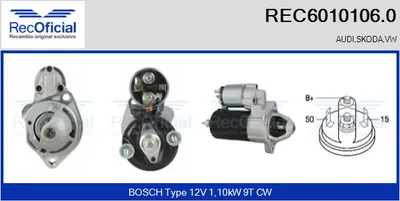 Motor de arranque Audi 80 B4 Saloon · Audi 80 B4 Avant · Audi 100 C3 Saloon