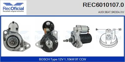 Motor de arranque Seat CORDOBA · Seat TOLEDO I · Vw PASSAT B3/B4
