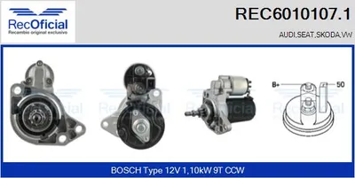 Motor de arranque Seat CORDOBA · Seat TOLEDO I · Vw PASSAT B3/B4