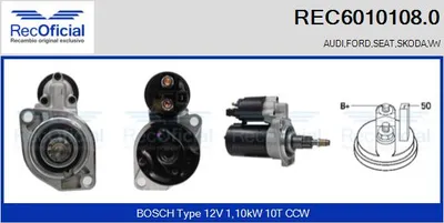 Motor de arranque Seat CORDOBA · Seat TOLEDO I · Vw PASSAT B3/B4